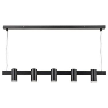 Pendant Lamp With 5 Lamps Black 113 Cm