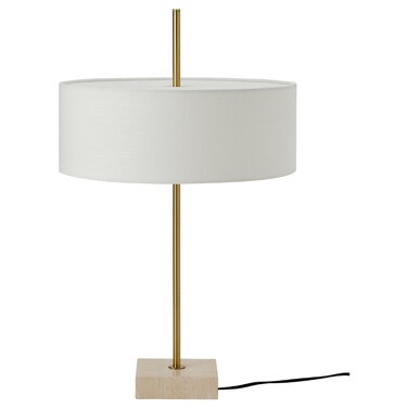 Table Lamp White Textile/Brass-Plated 65 Cm
