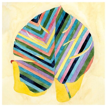 Picture Striped Leaf 90X90 Cm