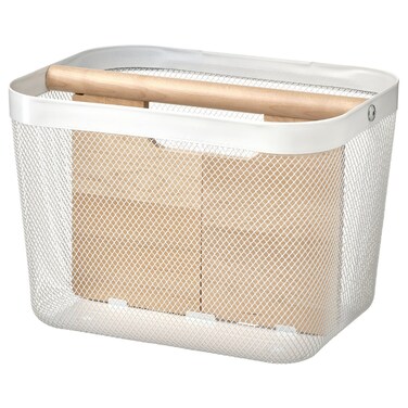 Basket With Compartments White 33X24X23 Cm