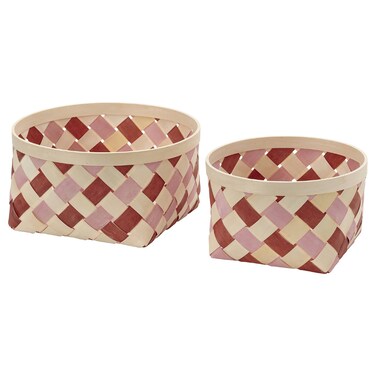 Basket Set Of 2 Orange/Pink