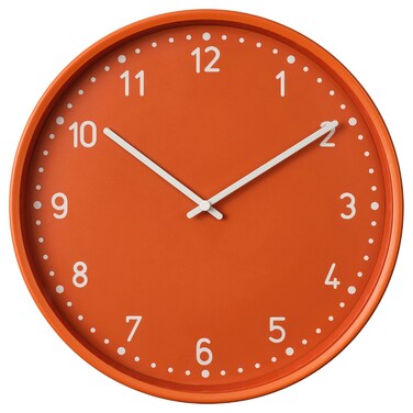 Wall Clock Orange 38 Cm