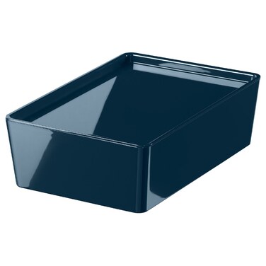 Box With Lid Black-Blue 18X26X8 Cm