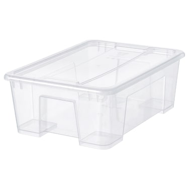 Box With Lid Transparent 39X28X14 Cm/11 L