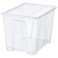 Box With Lid Transparent 39X28X28 Cm/22 L