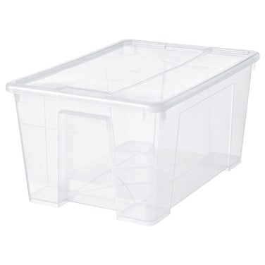 Box With Lid Transparent 57X39X28 Cm/45 L
