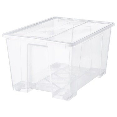 Box With Lid Transparent 79X57X43 Cm/130 L