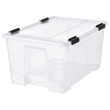 Box With Lid/Clip Lock Transparent/Black 57X39X29 Cm/45 L