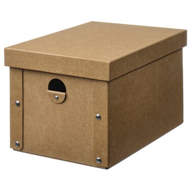 Storage Box With Lid Natural 18X25X16 Cm
