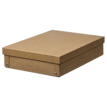 Storage Box With Lid Natural 25X35X8 Cm