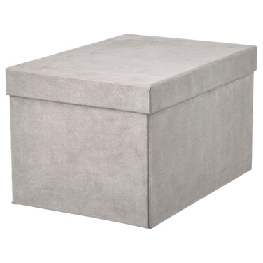 Storage Box With Lid Velvet Light Grey 18X25X15 Cm