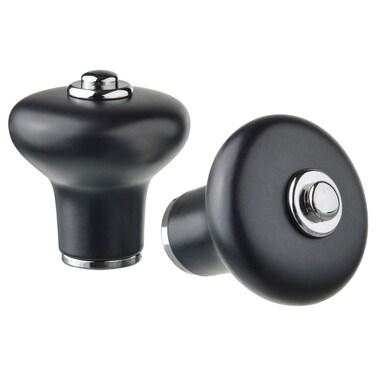 2 In Pack Knob Black/Chrome-Plated 30 Mm