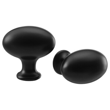 2 In Pack Knob Black 35 Mm