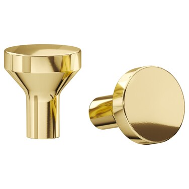 2 In Pack Knob Brass-Colour 21 Mm