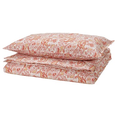 Duvet Cover And Pillowcase Pink/White 150X200/50X80 Cm