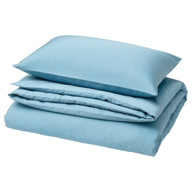 Duvet Cover And Pillowcase Blue 150X200/50X80 Cm