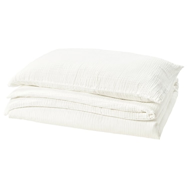 Duvet Cover And Pillowcase White 150X200/50X80 Cm