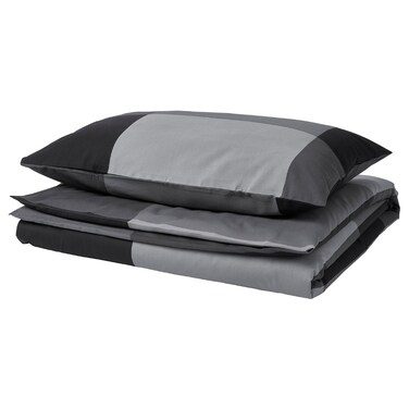 Duvet Cover And Pillowcase Black 150X200/50X80 Cm