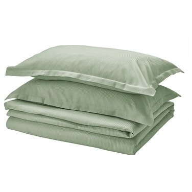 Duvet Cover And 2 Pillowcases Light Grey-Green 240X220/50X80 Cm