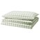 Duvet Cover And Pillowcase Pale Grey-Green White/Check 150X200/50X80 Cm
