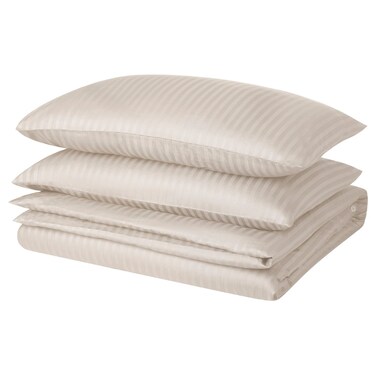 Duvet Cover And 2 Pillowcases Light Beige 240X220/50X80 Cm