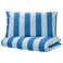 Duvet Cover And Pillowcase Blue Green/Stripe Pattern 150X200/50X80 Cm