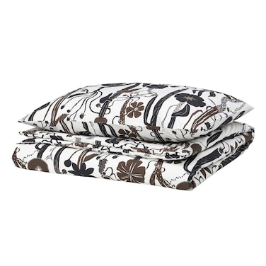 Duvet Cover And Pillowcase White/Black/Brown 150X200/50X80 Cm