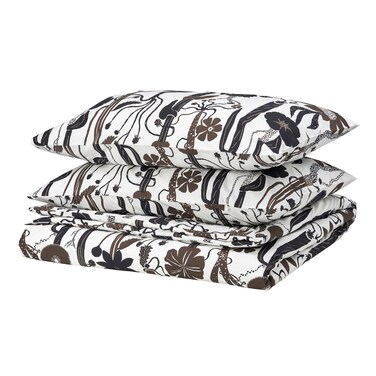 Duvet Cover And 2 Pillowcases White/Black/Brown 240X220/50X80 Cm