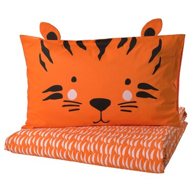Duvet Cover And Pillowcase Orange/Tiger 150X200/50X80 Cm