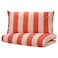 Duvet Cover And Pillowcase Pink Red/Stripe Pattern 150X200/50X80 Cm