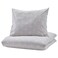Duvet Cover And Pillowcase Floral Pattern Grey/White 150X200/50X80 Cm