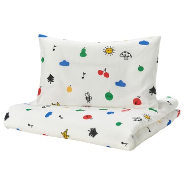 Duvet Cover 1 Pillowcase For Cot Multicolour 110X125/35X55 Cm