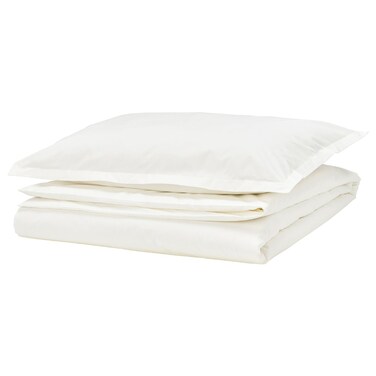 Duvet Cover And Pillowcase White 150X200/50X80 Cm