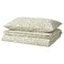 Duvet Cover And Pillowcase White/Green 150X200/50X80 Cm