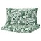 Duvet Cover And Pillowcase White Green/Forest Pattern 150X200/50X80 Cm