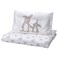 Duvet Cover 1 Pillowcase For Cot White Beige/Bunny Pattern 110X125/35X55 Cm
