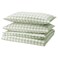 Duvet Cover And 2 Pillowcases Pale Grey-Green White/Check 240X220/50X80 Cm