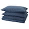 Duvet Cover And 2 Pillowcases Dark Blue/Light Brown 240X220/50X80 Cm