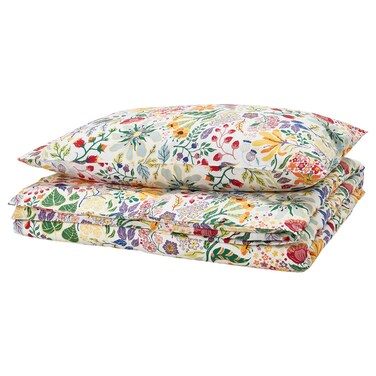 Duvet Cover And Pillowcase Multicolour/Floral Pattern 150X200/50X80 Cm