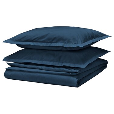 Duvet Cover And 2 Pillowcases Dark Blue 240X220/50X80 Cm