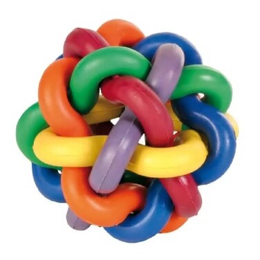Rubber Ball Dog Toy (Multicolor, 7 cm)