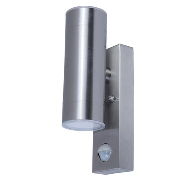Candiac LED Fixed PIR Outdoor Wall Light (9 W, Warm White, Stainless Steel)