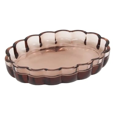 Florea Glass Soap Dish (Amber, 13.8 x 9.9 cm)