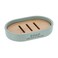 Polyresin Soap Dish W/Bamboo layer (Green, 12.3 x 8.3 x 2.3 cm)