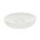 Polyresin Soap Dish W/Rounded Stripes (White, 11 x 11 x 2.4 cm)