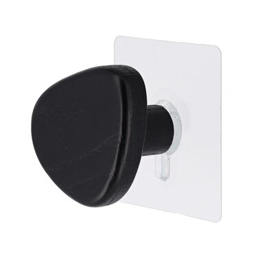 Wooden Patere Hook Medium (Black, 6.5 x 4 x 5.5 cm)
