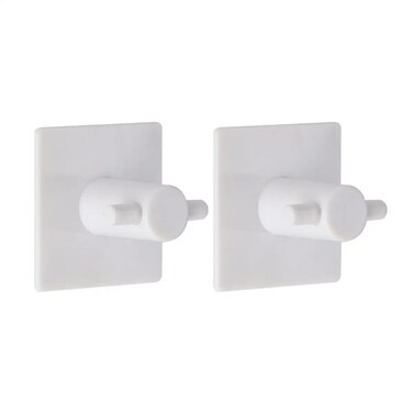 ABS Square Hook Set (White, 4.5 x 4.5 x 3 cm, 2Pc.)