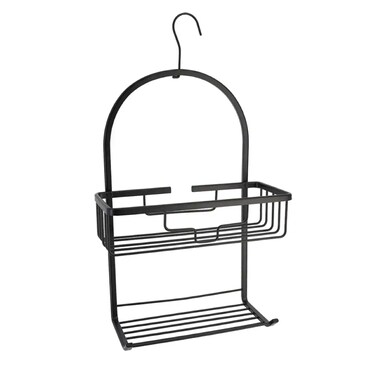 Aluminum Shower Caddy with Hook (28 x 12.5 x 49.5 cm, Black)
