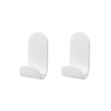 Self-Adhesive Wall Hook Set (10.9 x 3.2 x 12.5 cm, White, 2 Pc.)