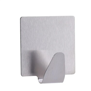 Square Stainless Steel Hook (Chrome, 4.9 x 2.5 x 5.5 cm)